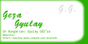 geza gyulay business card